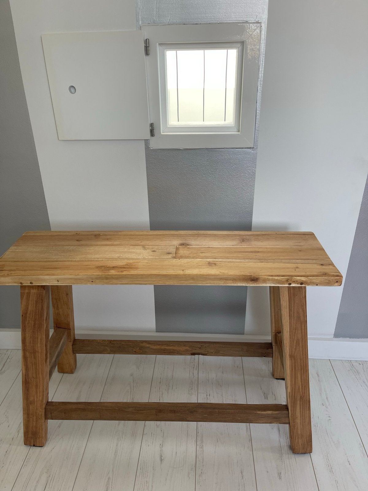 Handig houten bankje 80x55x30 cm voor elke ruimte, Huis en Inrichting, Stoelen, Ophalen, Gebruikt, Bruin, Hout