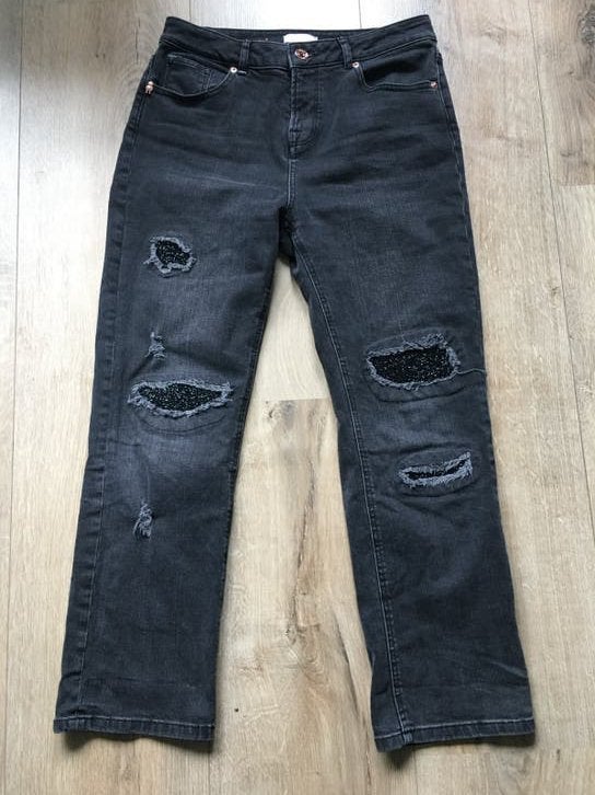 TED BAKER Grijze Jeans met Scheuren en Robotdetail mt 26, Kleding | Dames, Ophalen of Verzenden, Maat 34 (XS) of kleiner, Gedragen
