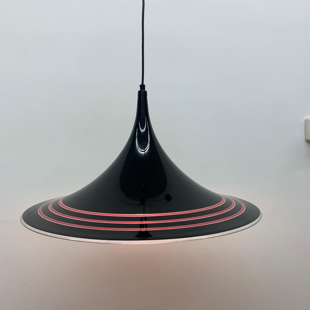 hanglamp guzzini lamp , 1980s vintage trompet, Huis en Inrichting, Lampen | Hanglampen, Kunststof, Ophalen of Verzenden, Guzzini