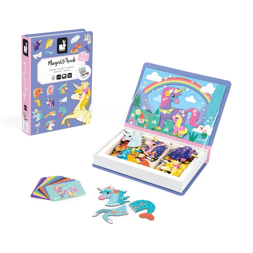 Janod Magneetboek Eenhoorn - nieuw, Kinderen en Baby's, Janod, ., Puzzelen, Nieuw