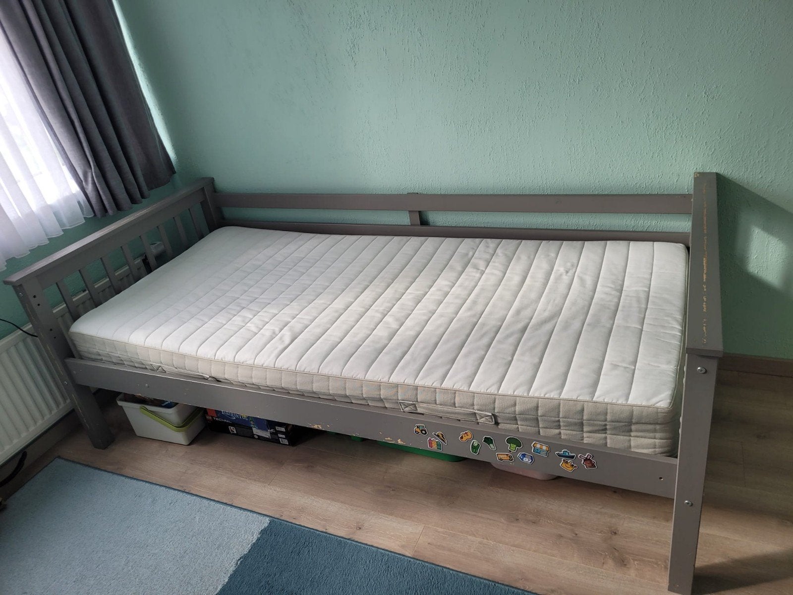 Eenpersoonsbed met IKEA Hafslo matras, Ophalen, Eenpersoons, 210 cm, Hout