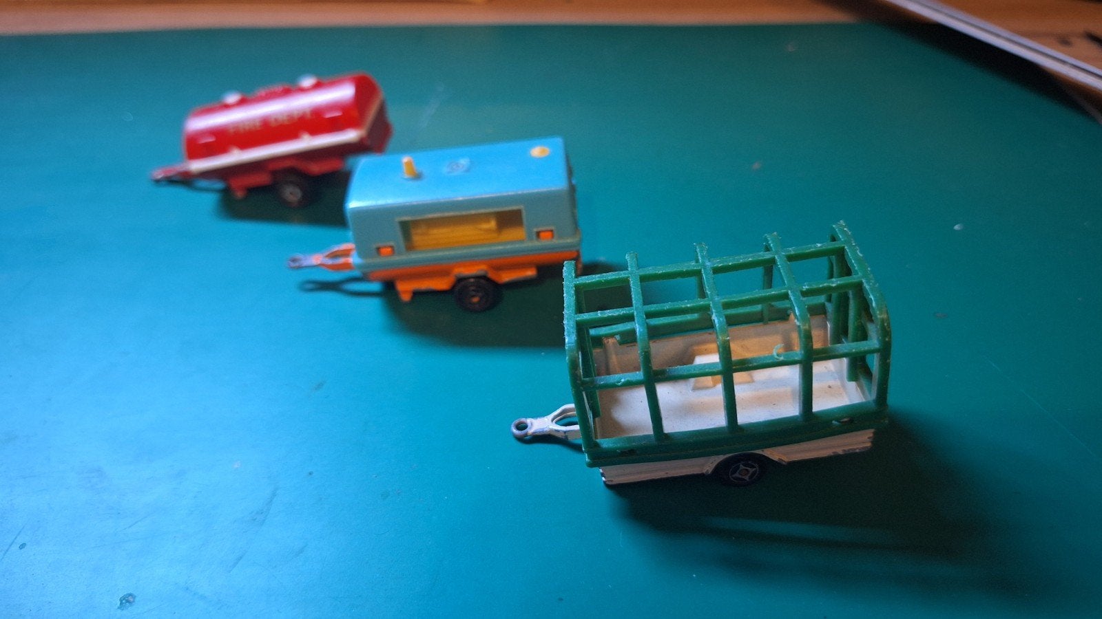 Vintage Majorette aanhangers set van 3, Ophalen of Verzenden, Gebruikt, Overige typen