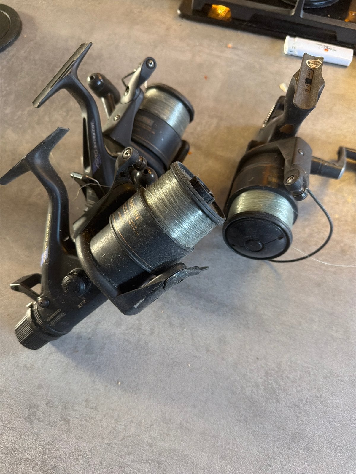 Shimano XT-7 GT4000 Baitrunners - Set van 3, Ophalen of Verzenden, Gebruikt, Molen