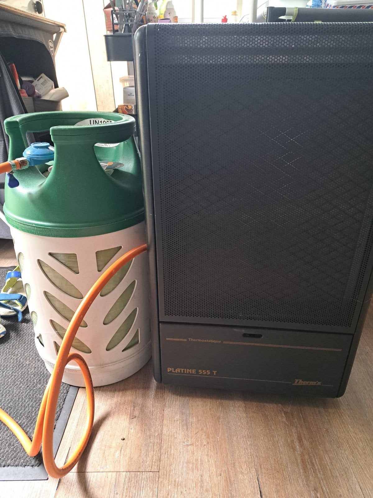 Thermen Platina 555 T Gaskachel met Benegas Light 10 kg, Huis en Inrichting, Ophalen, Gebruikt, Gas, Vrijstaand