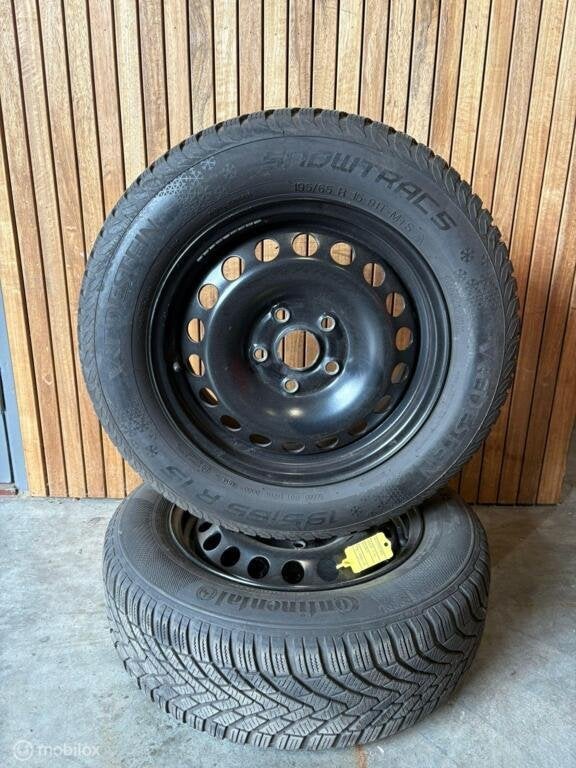 Set van 2 stuks! Stalen velg met goede winterbanden o.a. VW, Gebruikt, Ophalen of Verzenden, Band(en)