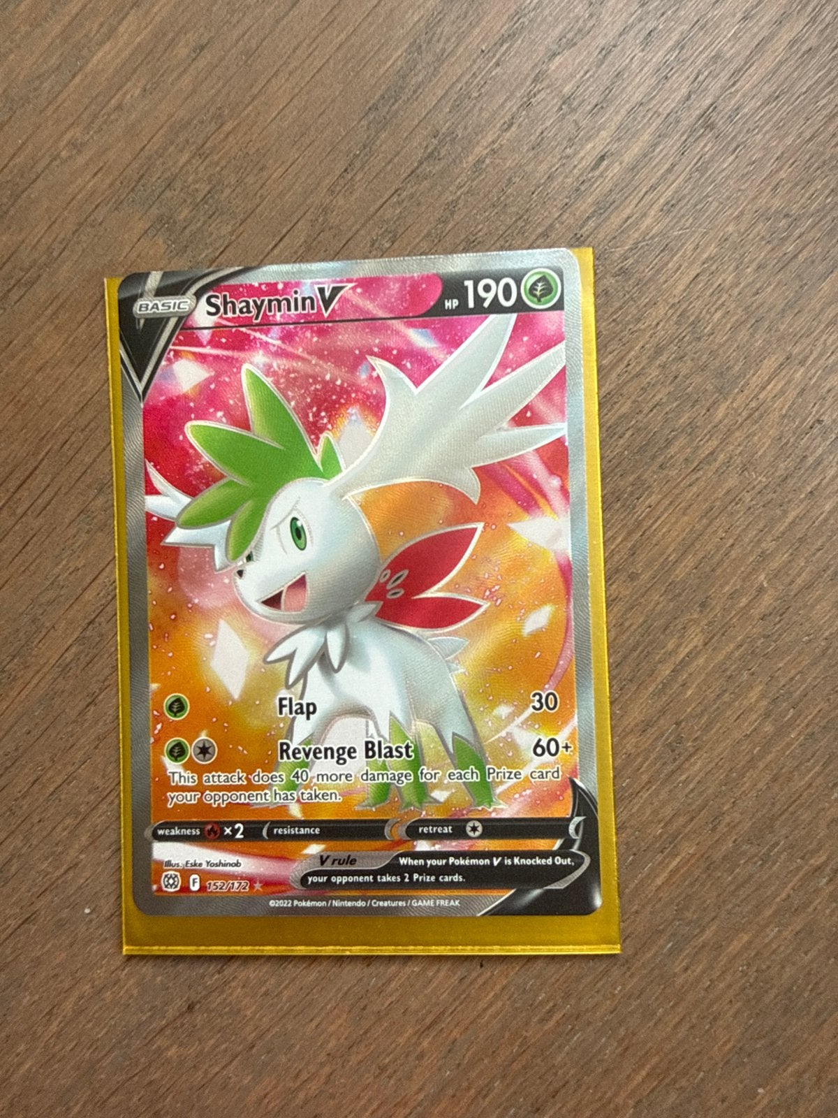 Shaymin V Pokémon Kaart (152/172) - Zo goed als nieuw, Ophalen of Verzenden, Zo goed als nieuw, Losse kaart