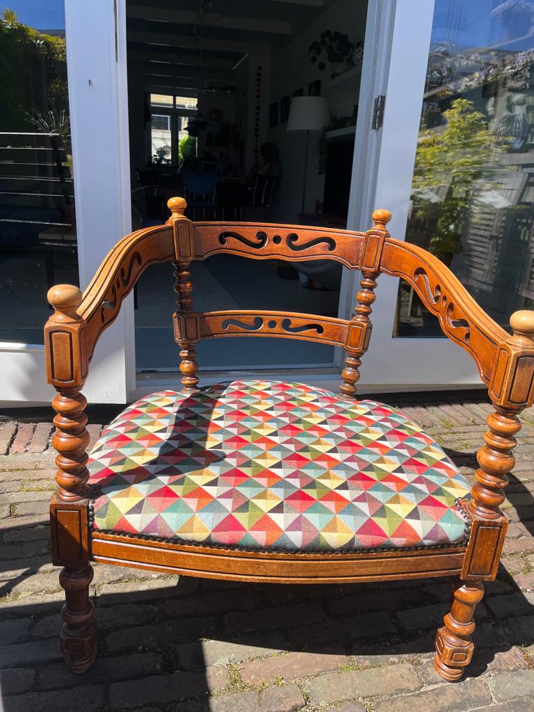 Antieke houten loveseat / bankjes – neo-renaissance, Antiek en Kunst, Antiek | Meubels | Stoelen en Banken, Ophalen of Verzenden