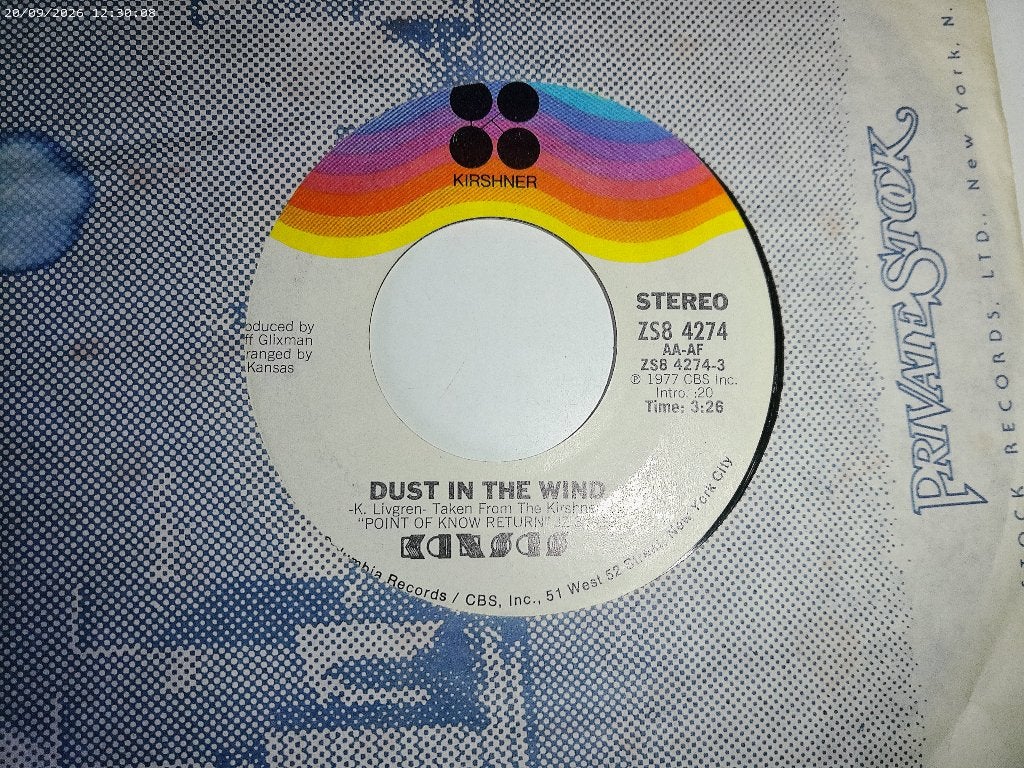 Kansas - Dust in the wind, Gebruikt, Originele persing, 7 inch, Ophalen of Verzenden