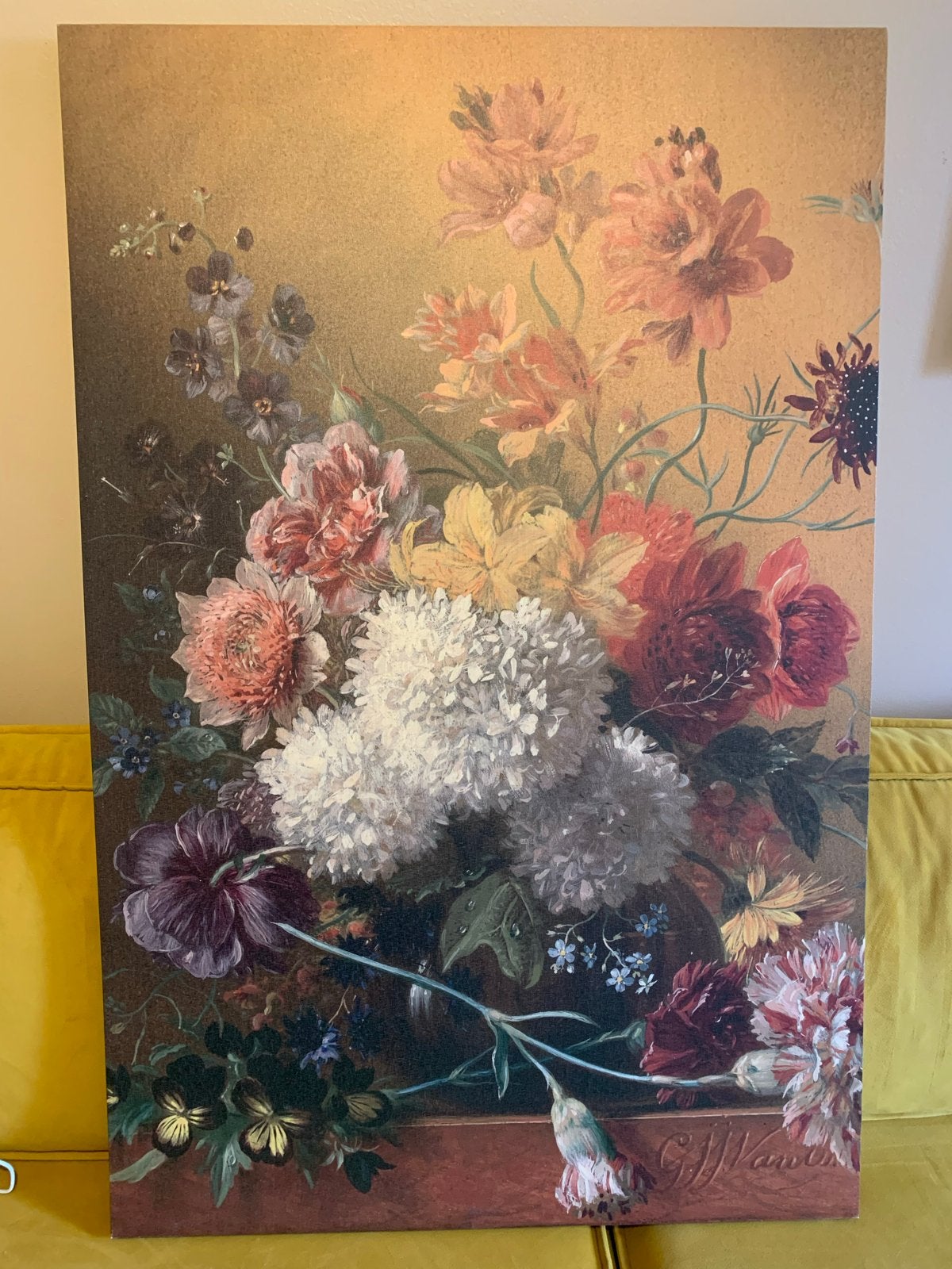 Canvas Boeket Multicolor 115x75 cm Kwantum, Ophalen, 75 tot 100 cm, 75 – 100, Print