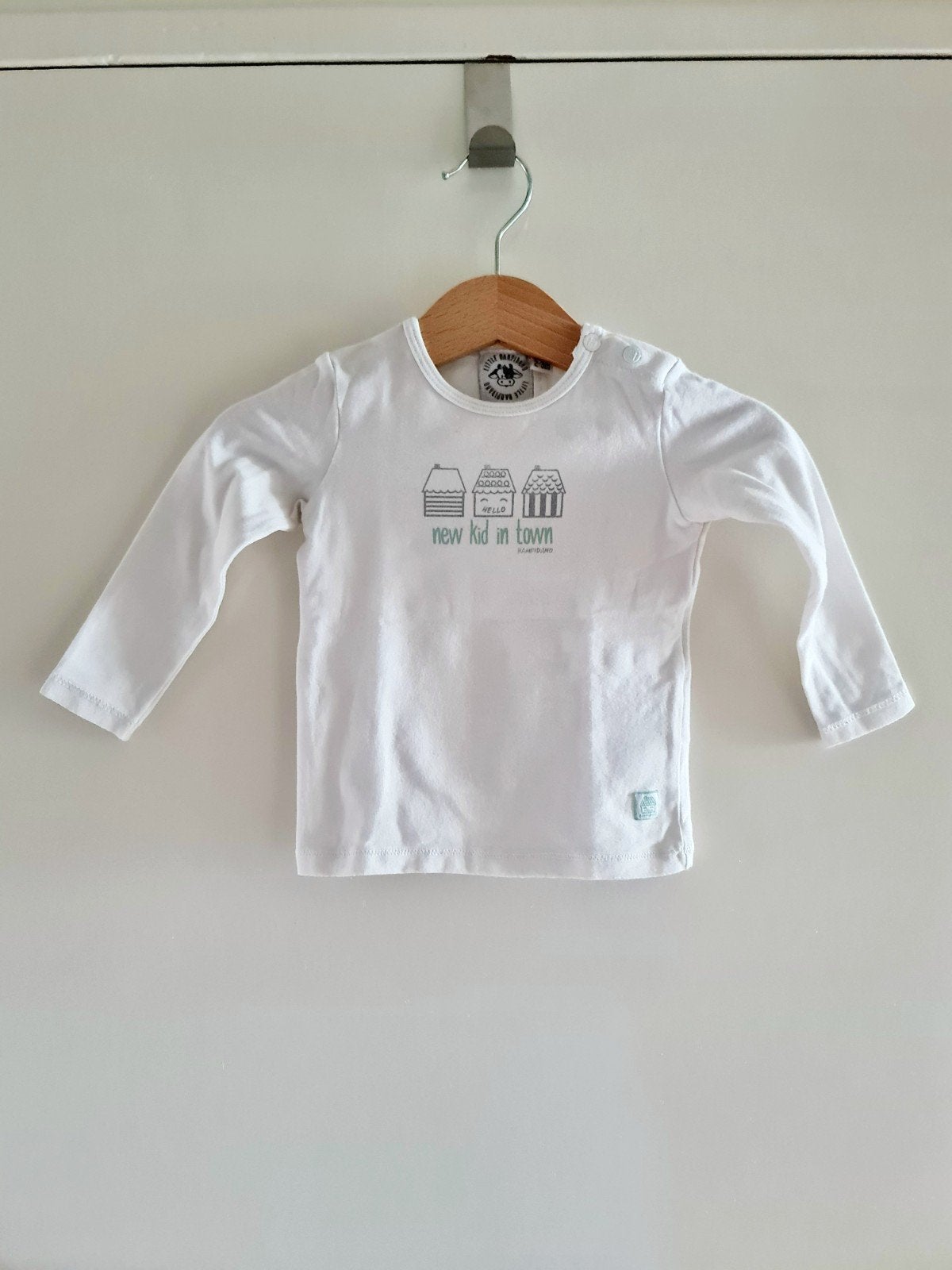 Leuk wit shirtje met lange mouwen maat 62, Jongetje of Meisje, Ophalen of Verzenden, Zo goed als nieuw, Little Banpidano