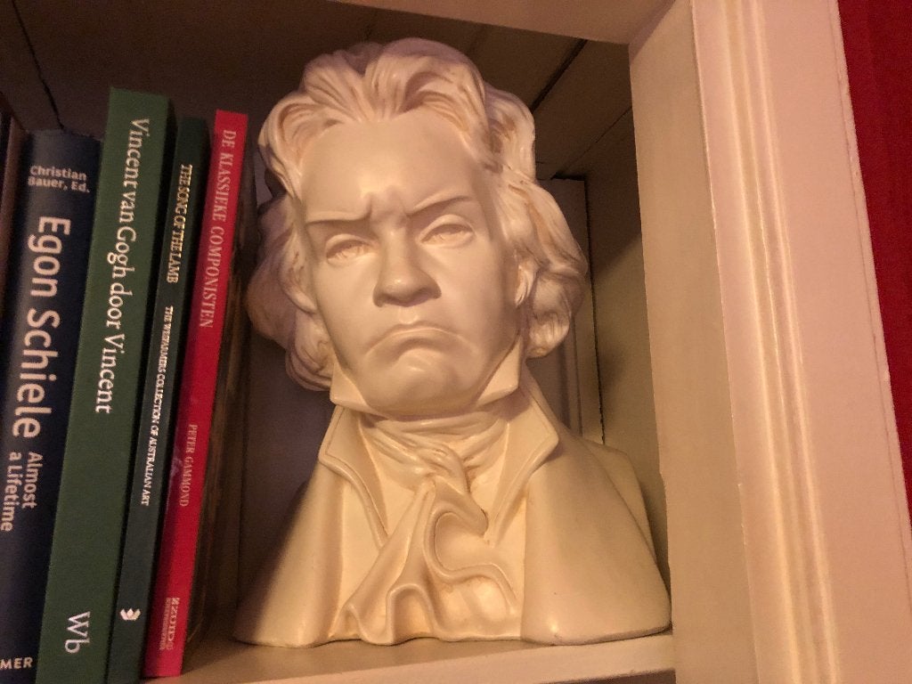 Mooie Buste Beethoven en Mozart met boekjes en cd's, Ophalen of Verzenden, Zo goed als nieuw, Mens