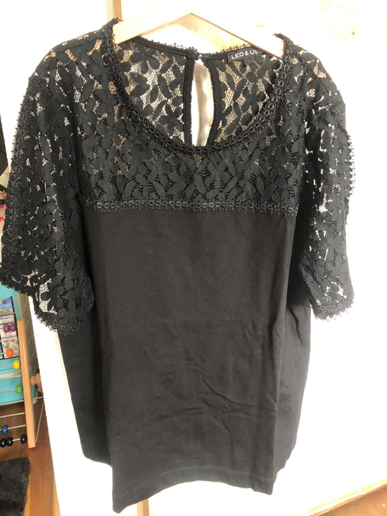 Mooi zwart dames shirt, maat 42, Ophalen of Verzenden, Zo goed als nieuw, Maat 42/44 (L), Zwart