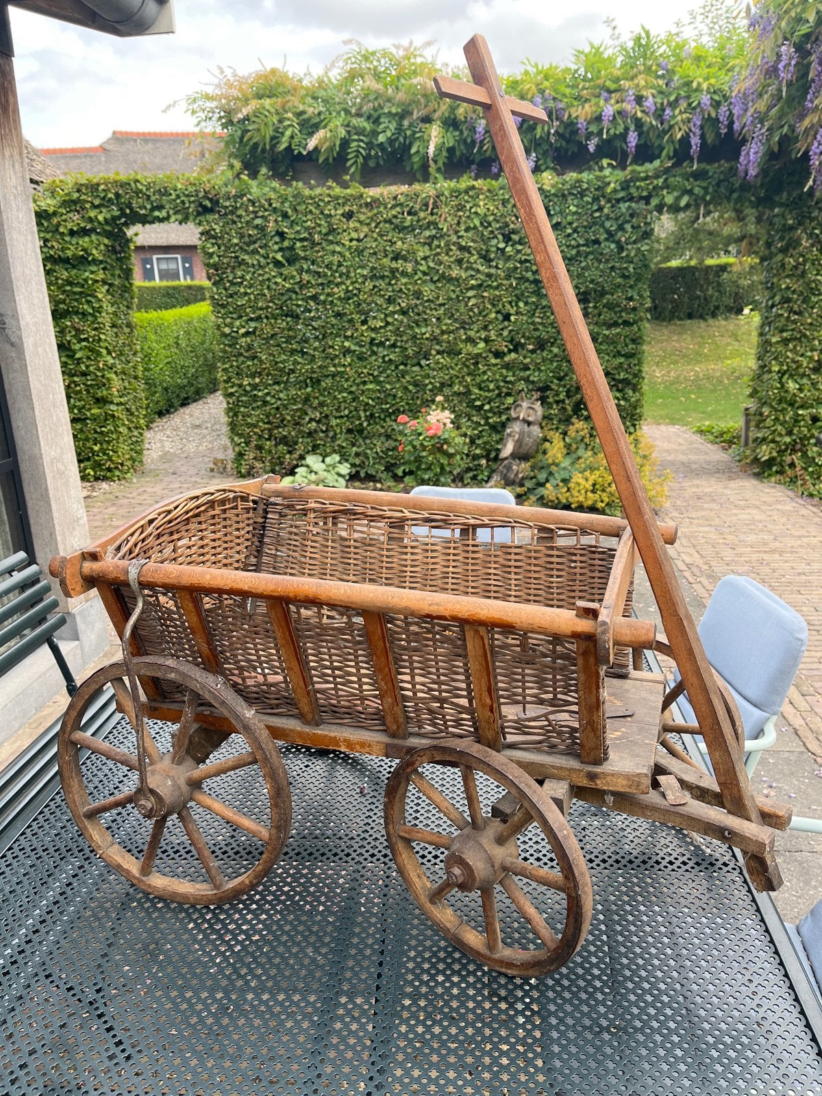 Decoratieve antieke bolderkar met gebruikssporen, Antiek en Kunst, Ophalen