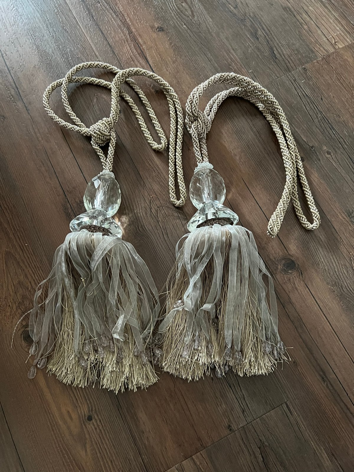 Luxe Gordijnkwasten met Kristal - Set van 2, Huis en Inrichting, Overige materialen, Overige merken, Beige, Ophalen of Verzenden