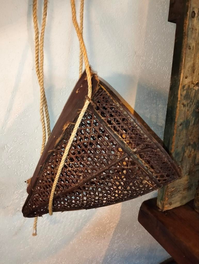 Mooie brocante antieke grote plukmand uit India Indië, Ophalen