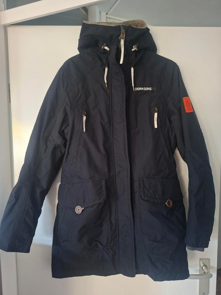 Didriksons 1913 Parka Jas Maat M - Donkerblauw, Kleding | Heren, Jassen | Winter, Ophalen of Verzenden, Zo goed als nieuw, Blauw