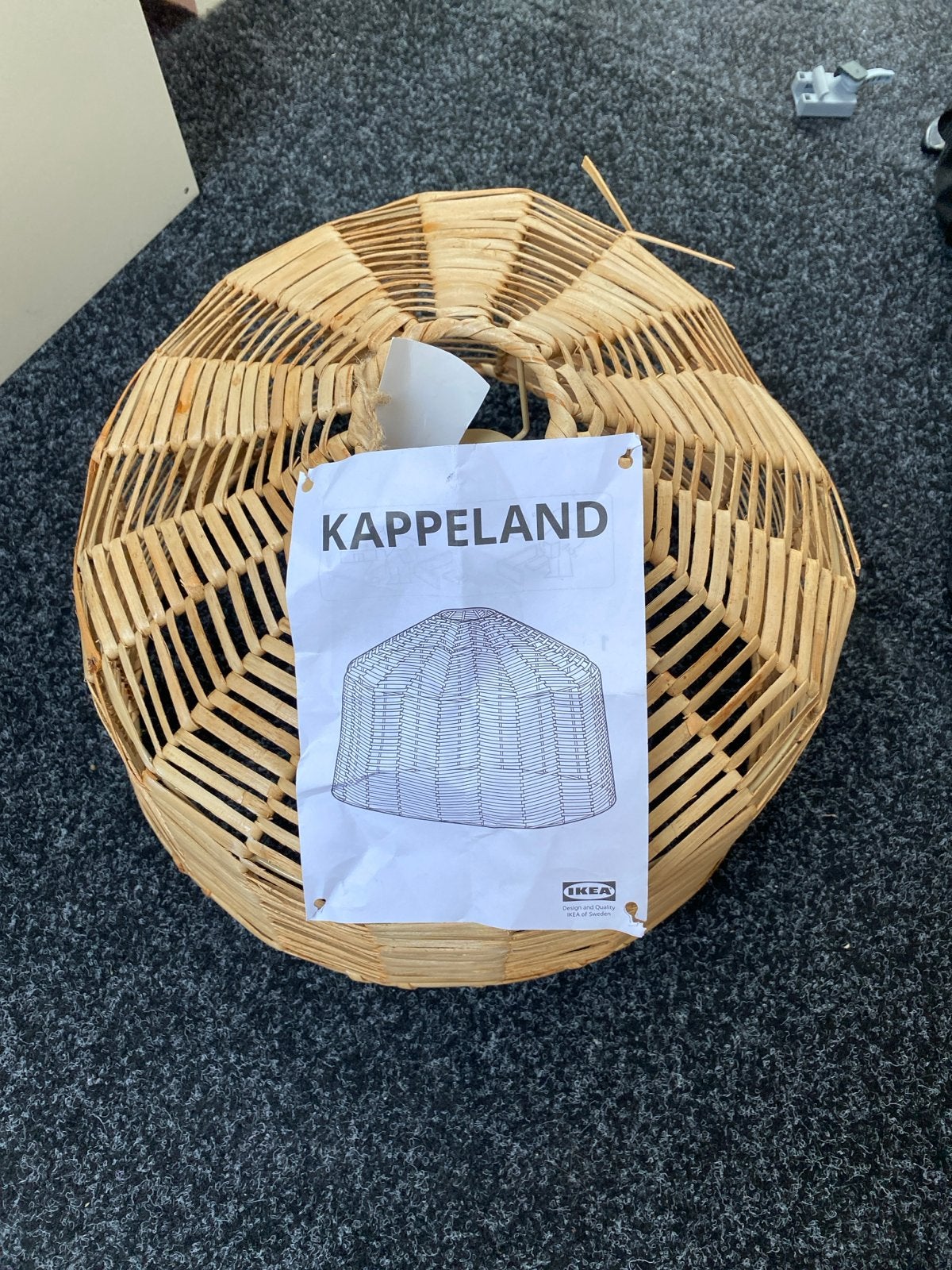 Nieuwe IKEA KAPPELAND lampenkap - Natuurlijk materiaal, Huis en Inrichting, Lampen | Lampenkappen, Ophalen, Beige, Rond, Nieuw