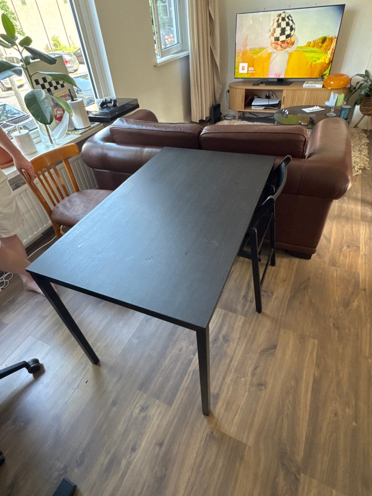 Zwarte Sandsberg tafel 110x67 cm, Ophalen, 100 tot 150 cm, 50 tot 100 cm, Zo goed als nieuw