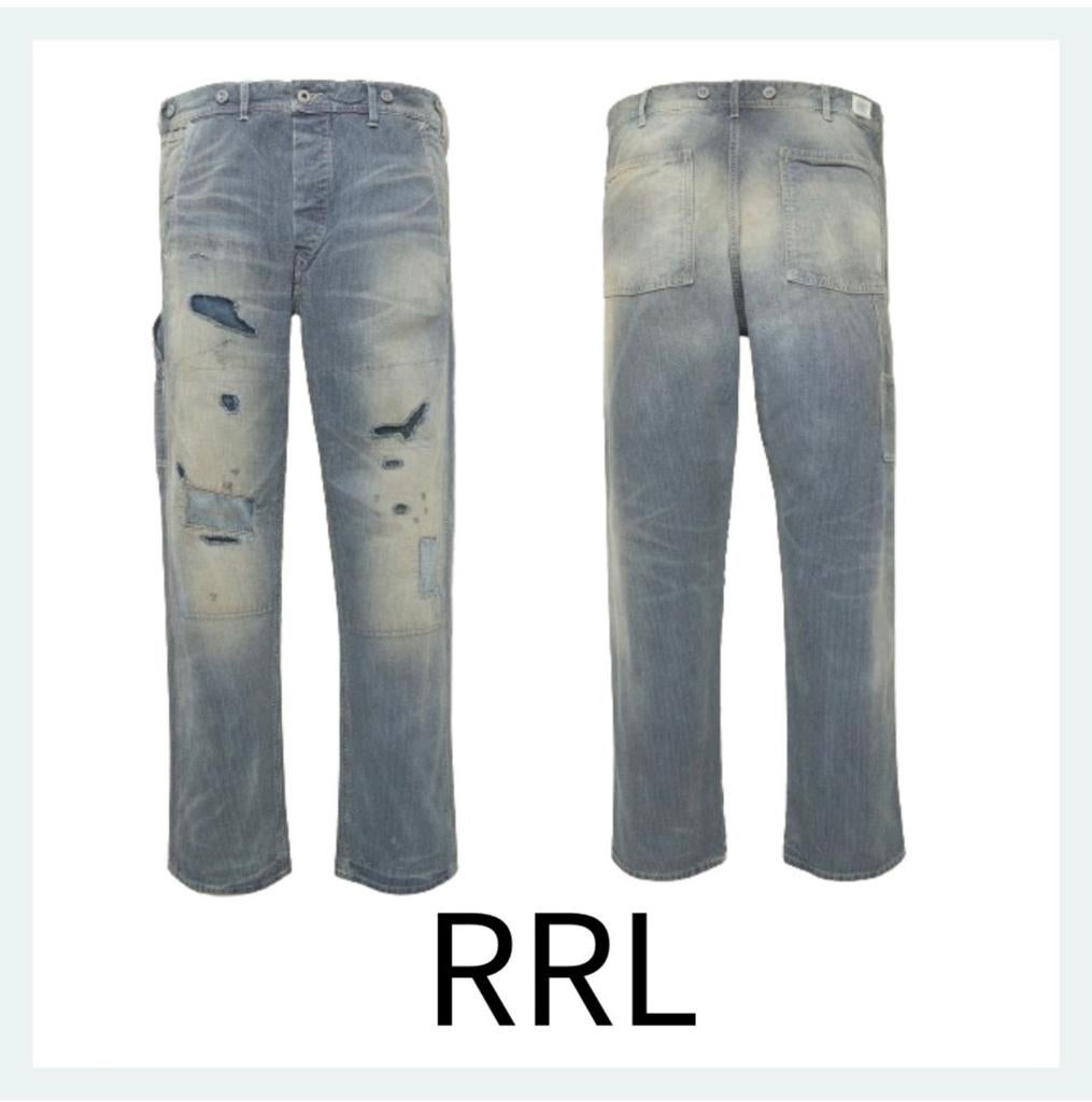 Ralph Lauren RRL Engineer Fit Repaired Carpenter W28-L32, Blauw, Nieuw, W32 (confectie 46) of kleiner, Ophalen of Verzenden