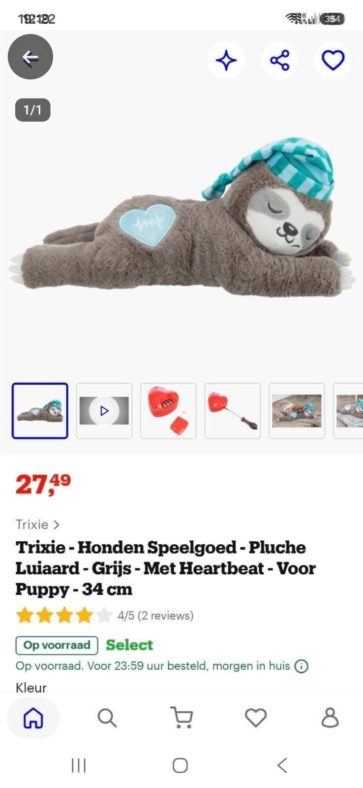 nieuwe trixie knuffel met kloppend hartje, Ophalen of Verzenden, Nieuw, Knuffels, Trixie