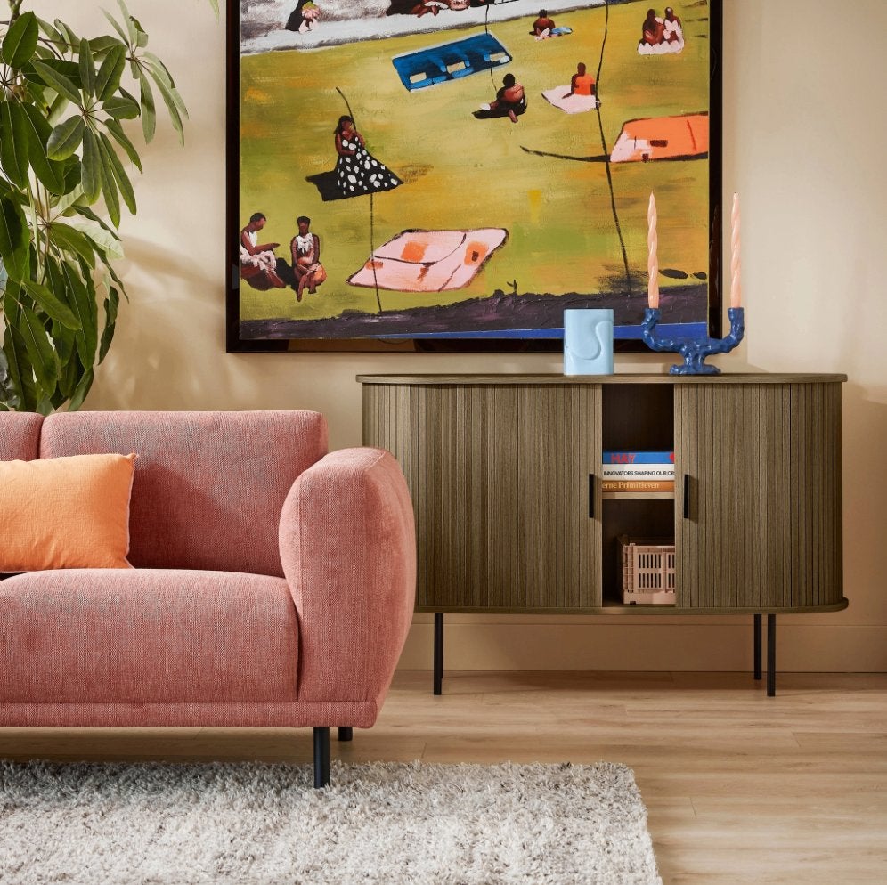 by fonQ basic Panel Dressoir  120 cm  Bruin | Van €315, nu, Byfonq, Byfonq, 150 tot 200 cm, Nieuw