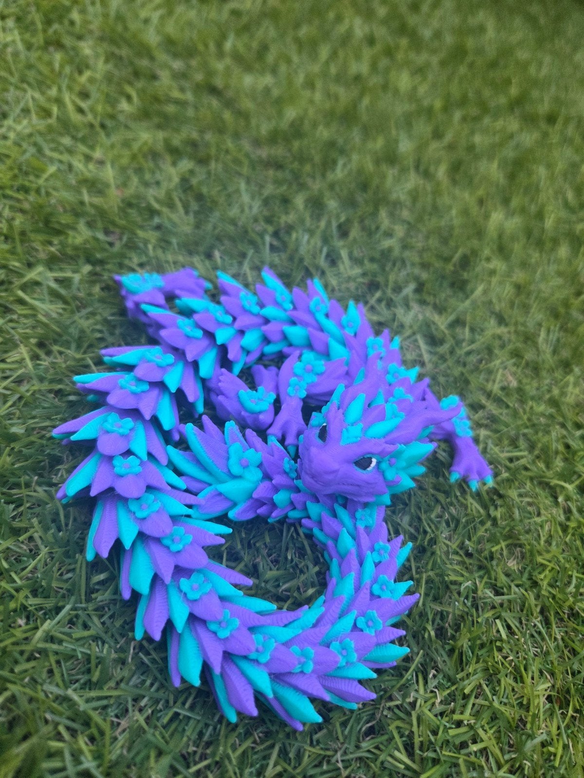 3D Geprinte Draak - Turquoise & Paars - 30 cm, Ophalen of Verzenden, Nieuw