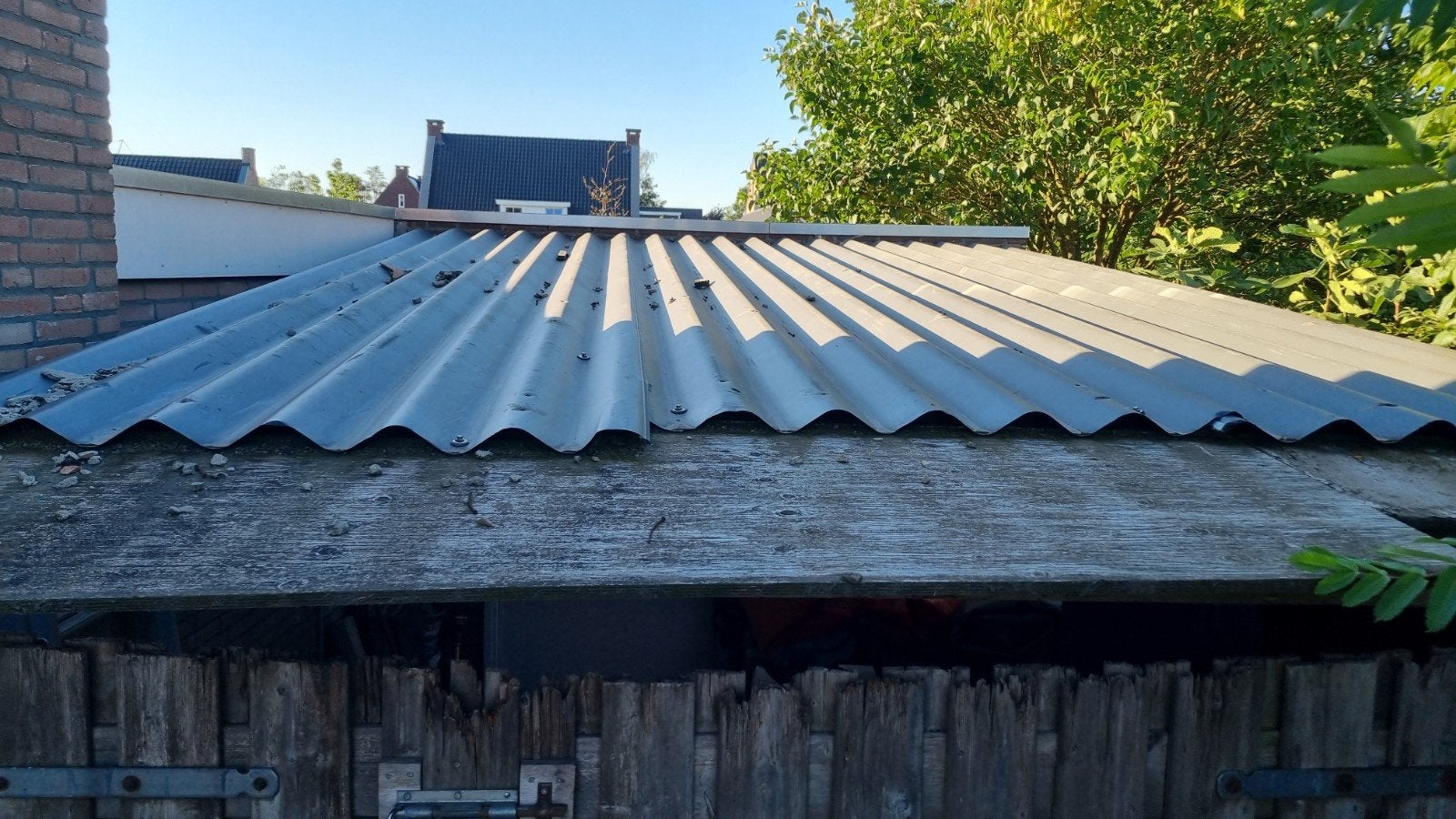 3 gebruikte geïsoleerde dakplaten 1x3.8m, Doe-het-zelf en Verbouw, Dakpannen en Dakbedekking, Ophalen, Gebruikt, Golfplaat
