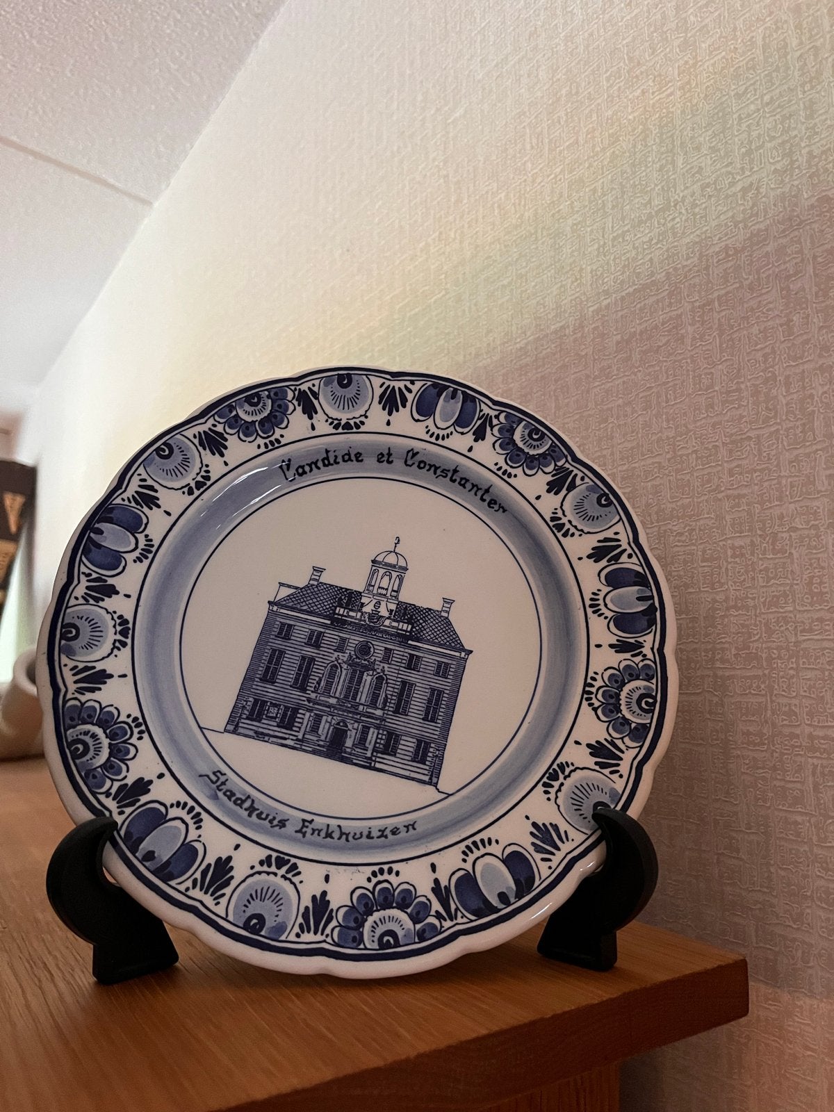 Delfts Blauw Sierbord Stadhuis Enkhuizen, Ophalen
