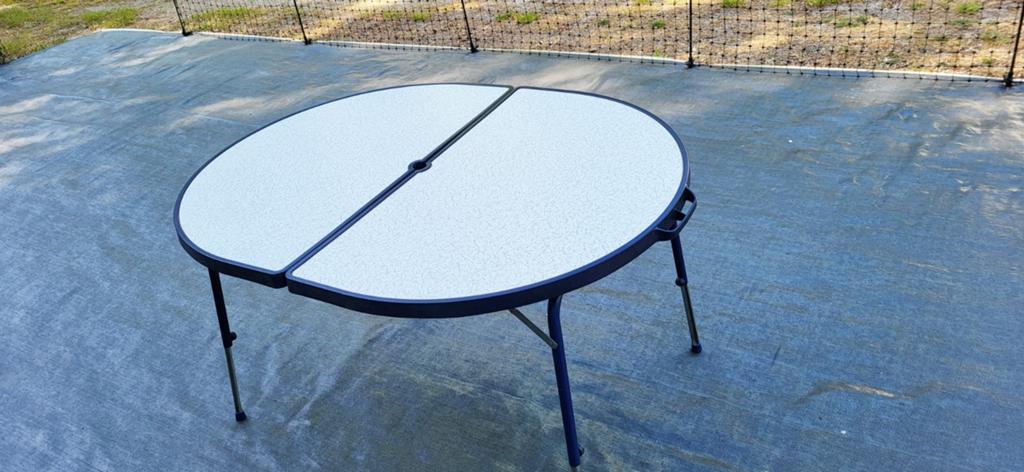 Crespo inklapbare camping tafel 120x90x70. Blauw, Ophalen, Campingtafel