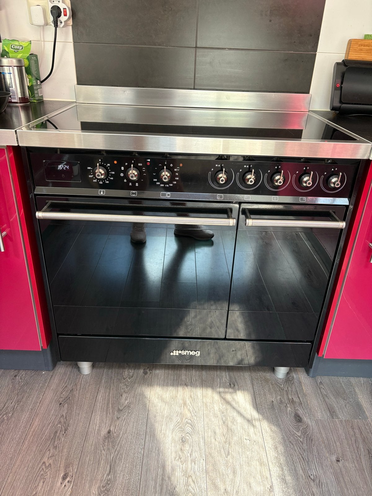 Smeg C92IPBL9-1 Inductie Fornuis 5 Zones Zwart, Ophalen, Gebruikt, Hete lucht, 60 cm of meer