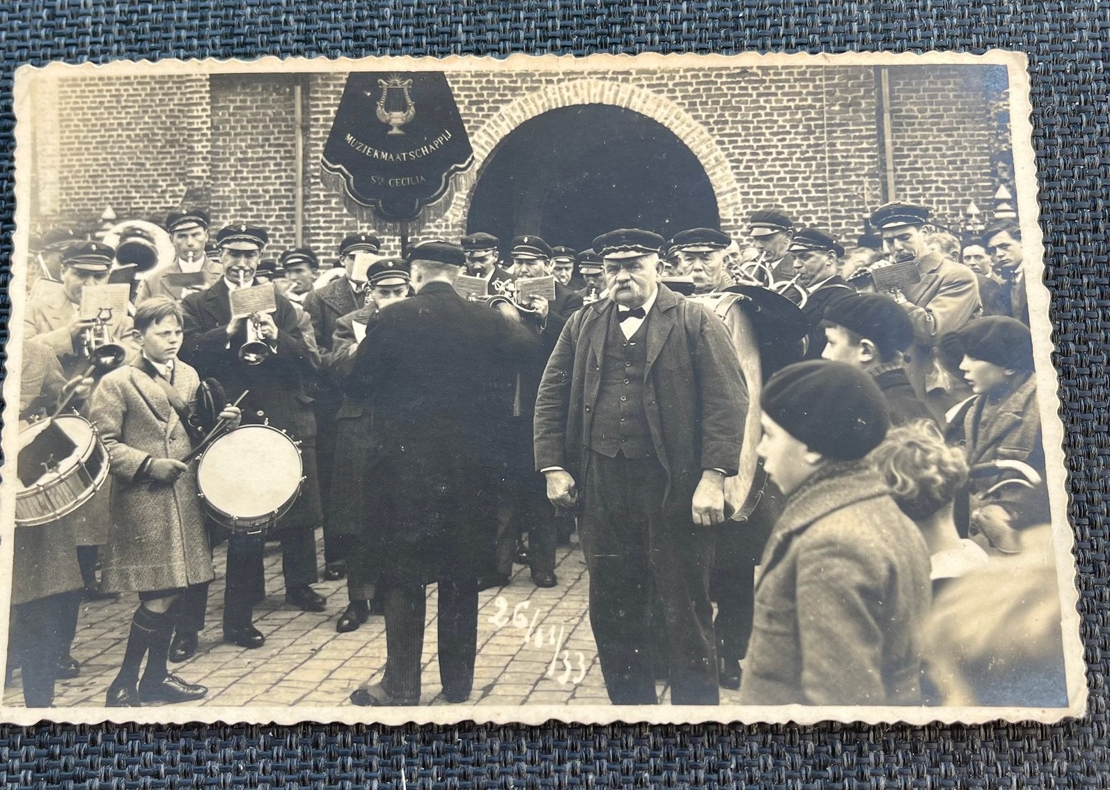 Fotokaart  Koninklijke Muziekmaatschappij St. Cecilia Watou, Ophalen of Verzenden, 1920 tot 1940