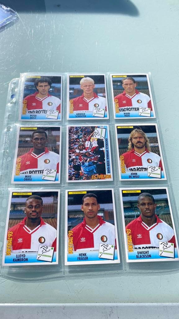 9 x panini voetbal 93 feyenoord, Ophalen of Verzenden, Zo goed als nieuw, Feyenoord, Poster, Plaatje of Sticker