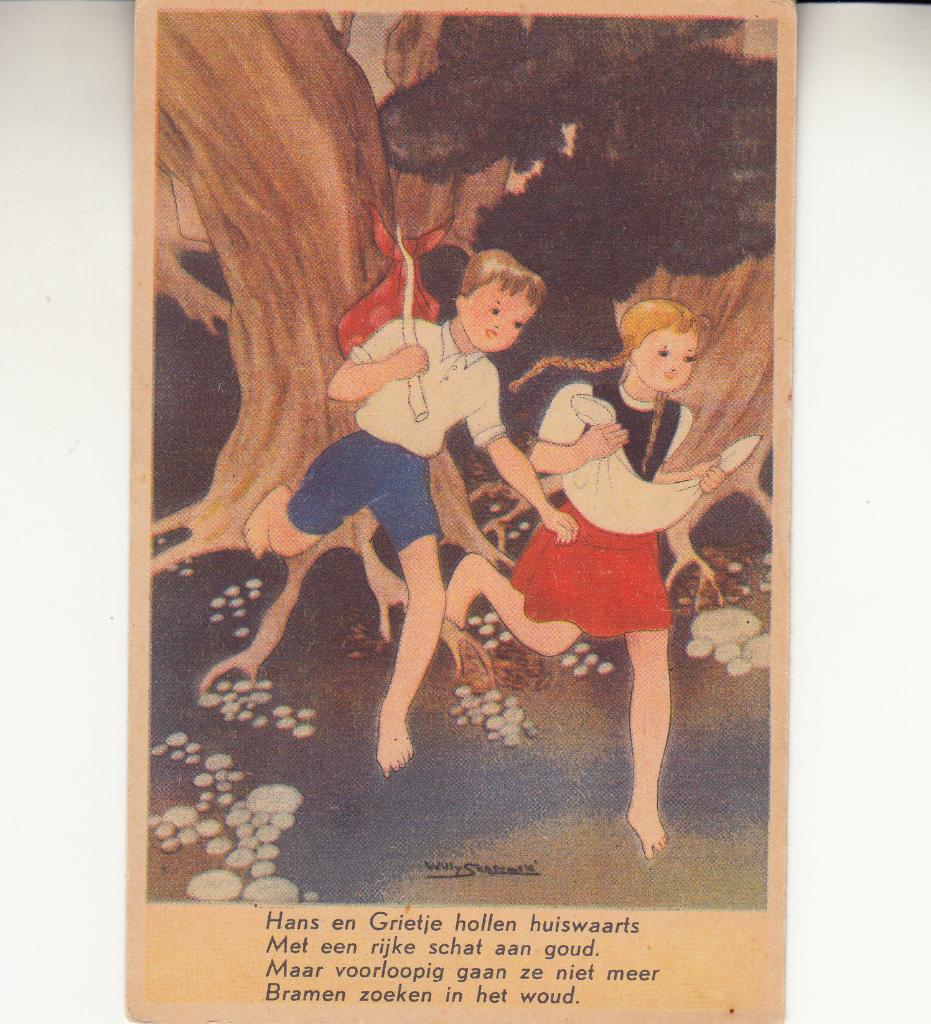 Willy Schermelé - Hans en Grietje vluchten met hun schat =14, Ophalen of Verzenden, 1940 tot 1960, Ongelopen, Sterren en Beroemdheden
