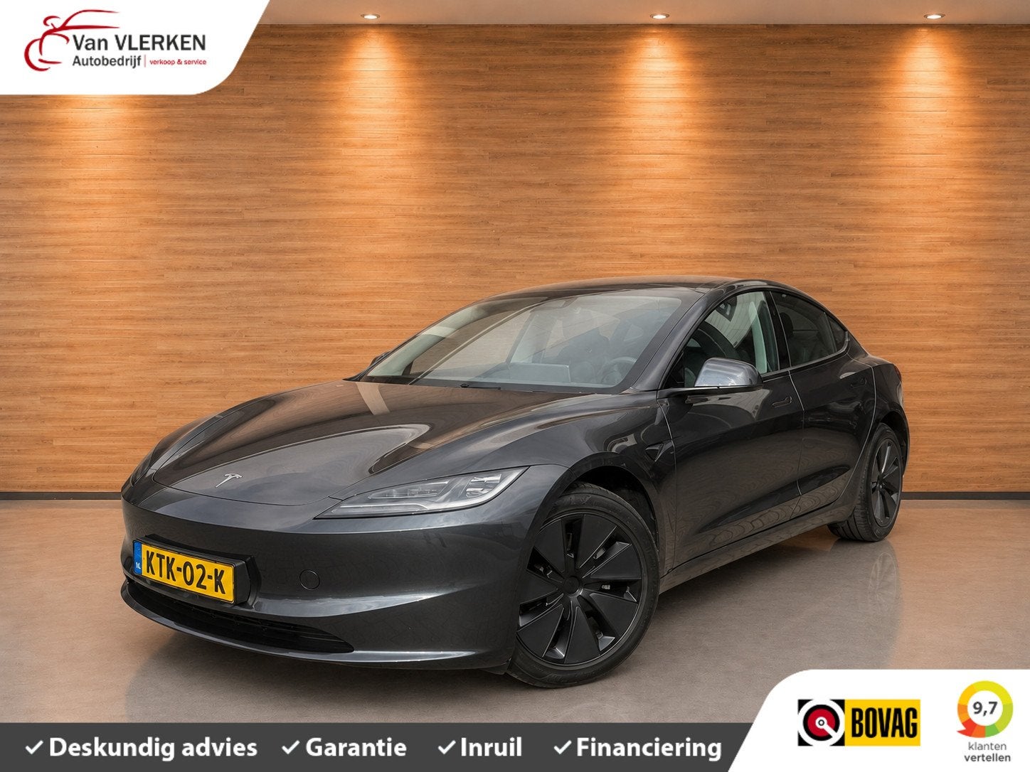 Tesla Model 3 RWD Long range 78 KW, Automaat, Achterwielaandrijving, Gebruikt, Zwart
