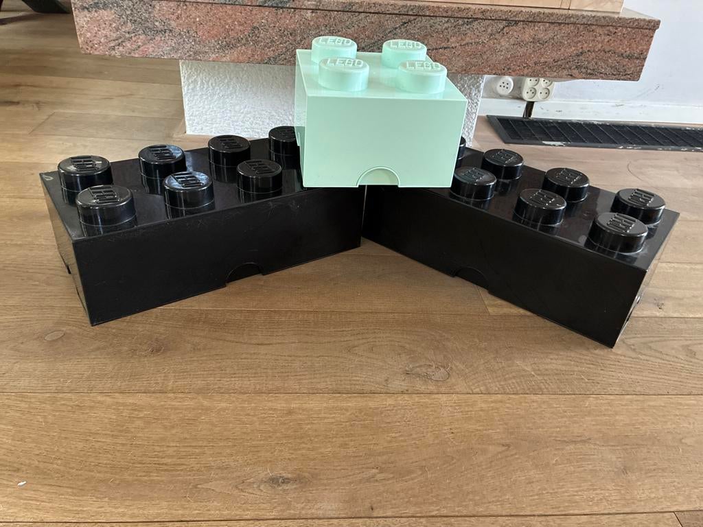 Lego Opbergdozen - Zwart en Mintgroen, Ophalen of Verzenden, Zo goed als nieuw, Overige typen, Lego