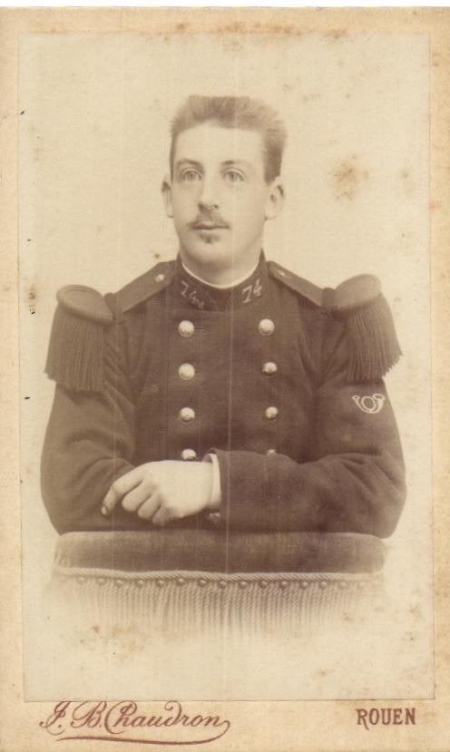 CDV -Militair Frankrijk 2x -Lichte cavelerie -Chaudron-Rouen, Verzamelen, Gebruikt, Verzenden, Foto, Buitenland