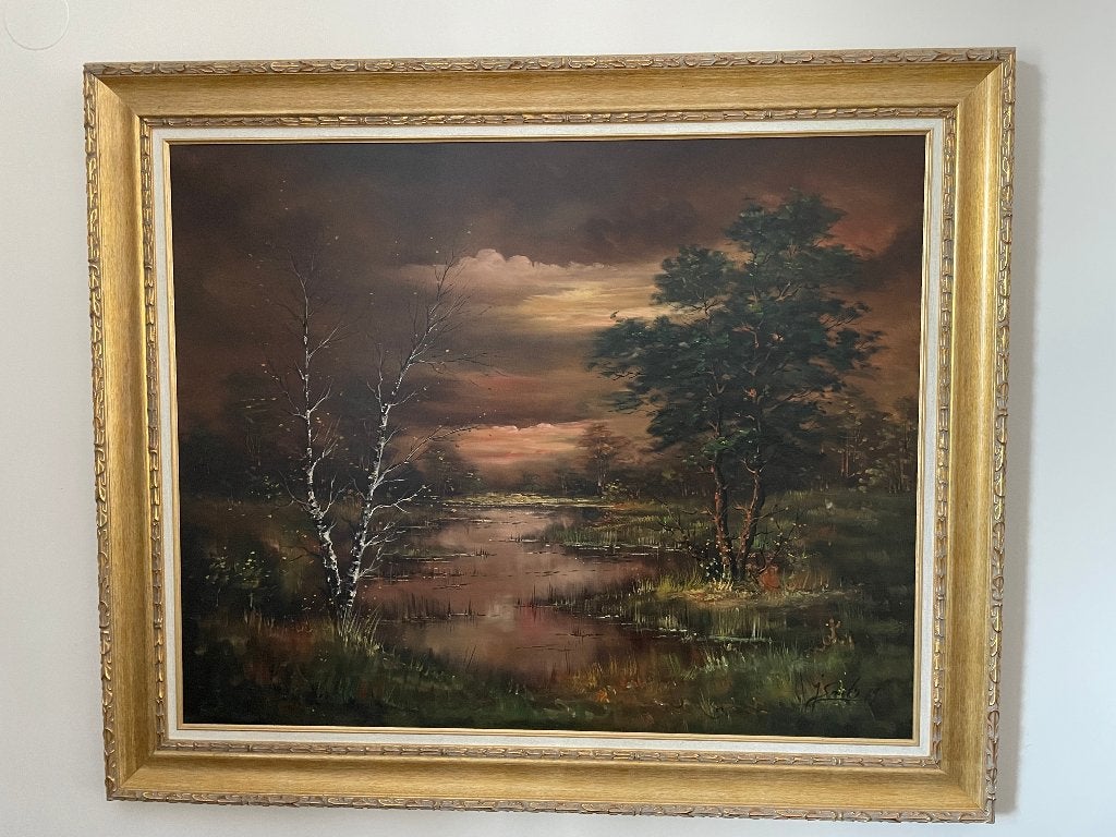 JOOP SMITS schilderij vennetjes serie 80x100cm , nieuwstaat!, Ophalen, Landschap