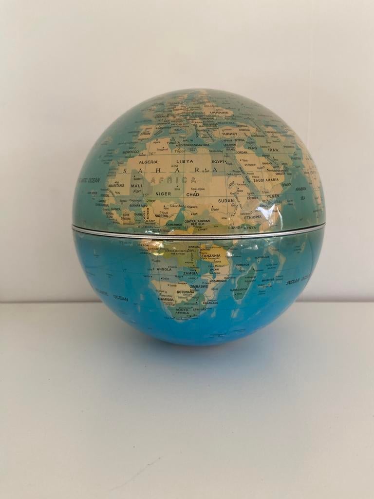 Vintage Wereldbol Globe - Spaarpot - Doosje -, Ophalen of Verzenden, Gebruikt