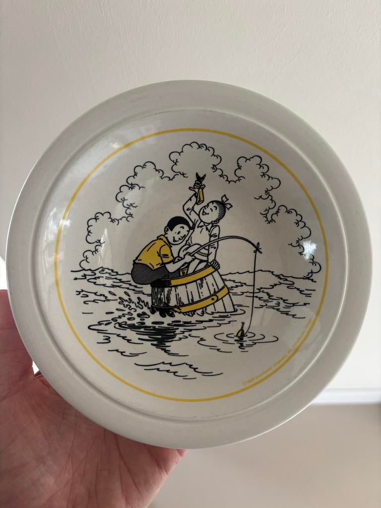 Suske en Wiske pap schaaltje uit 1989 - Geel, Verzamelen, Ophalen, Zo goed als nieuw
