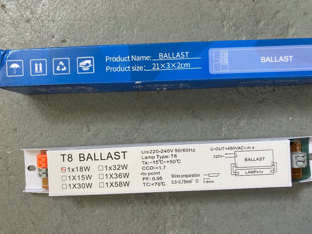 Ballast voorschakelapparaat T8 18W voor TL, Ophalen of Verzenden, Nieuw