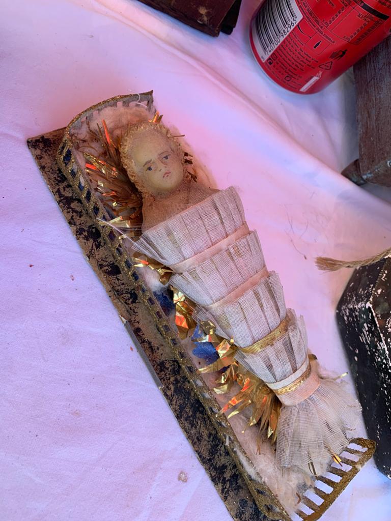 Antieke Wax Kindje Wikkelbaby - Uniek Verzamelobject, Ophalen of Verzenden