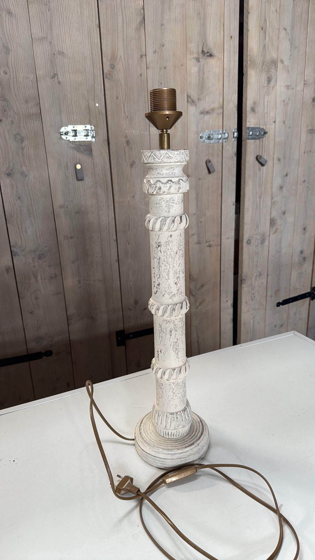 Vintage tafellampvoet., Huis en Inrichting, Lampen | Tafellampen, Ophalen of Verzenden, Minder dan 50 cm, Hout, Landelijk
