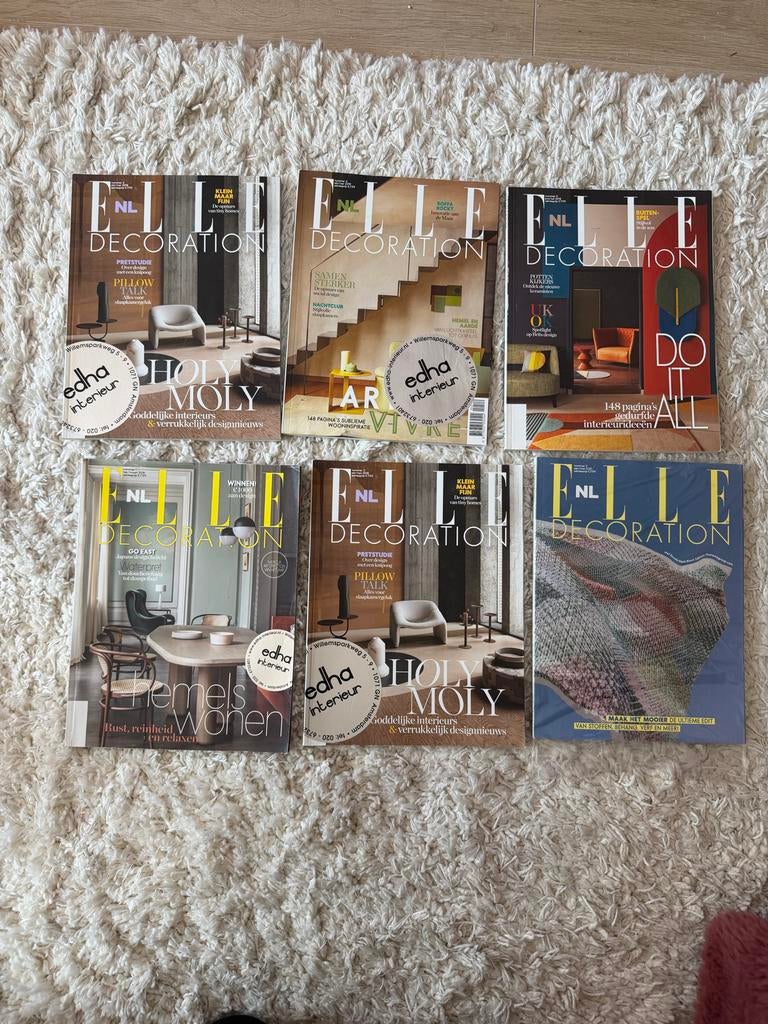 6x ELLE Decoration tijdschriften - Nieuwstaat, Boeken, Tijdschriften en Kranten, Ophalen of Verzenden, Nieuw, Overige typen