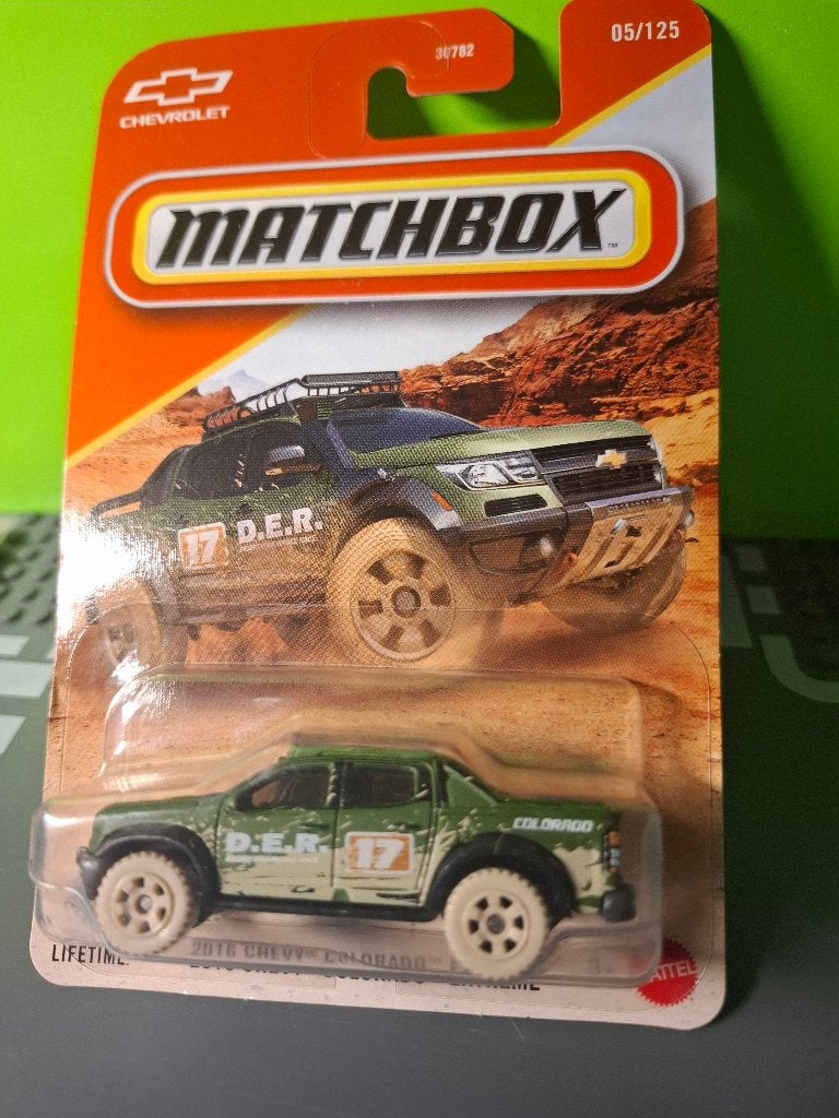 Matchbox 05 - 2016 Chevy Colorado Extreme [groen] 1/64 MIB, Ophalen of Verzenden, Nieuw, Auto