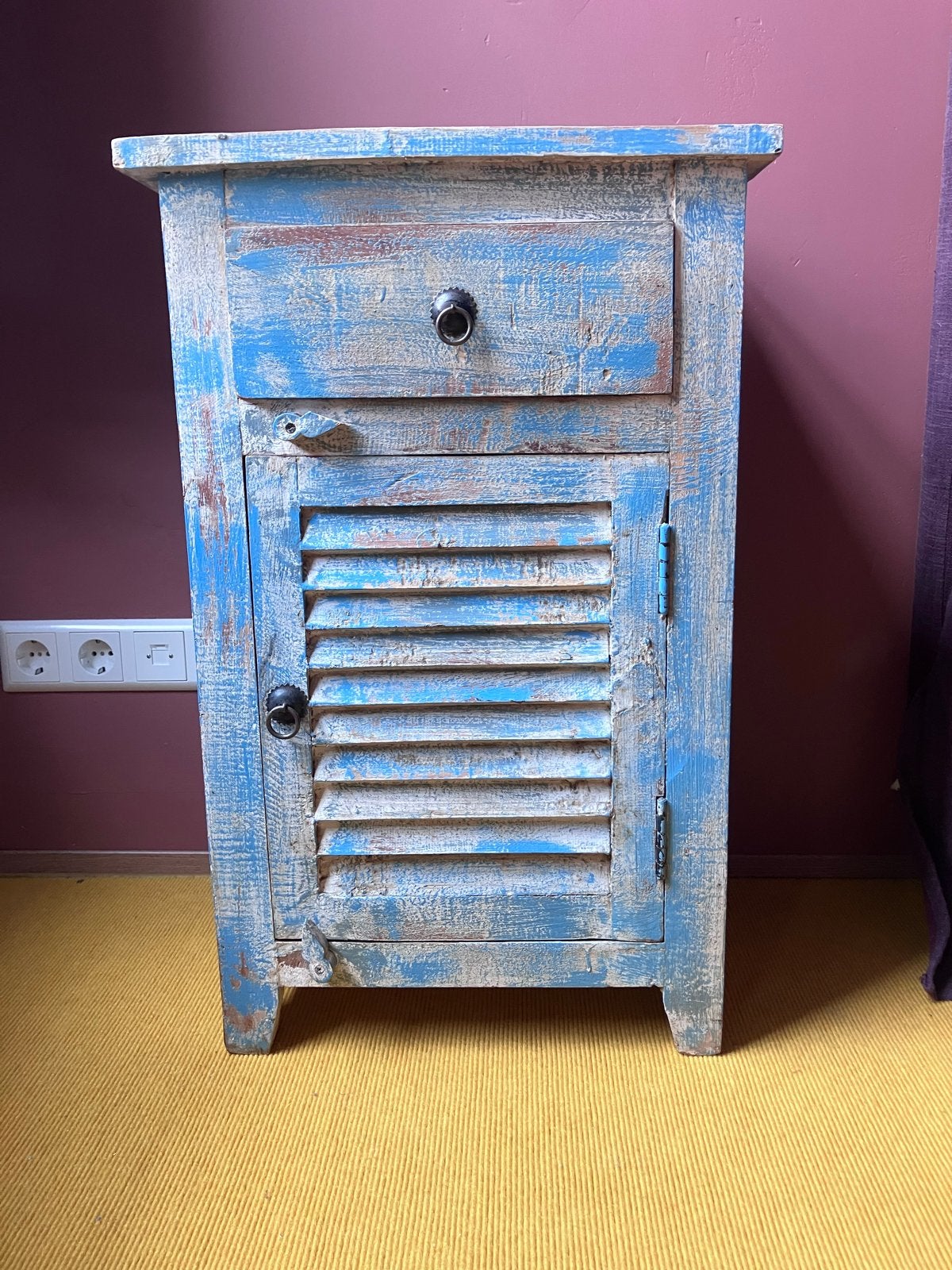 Vintage kastje groen/blauw - Uniek en sfeervol, Ophalen