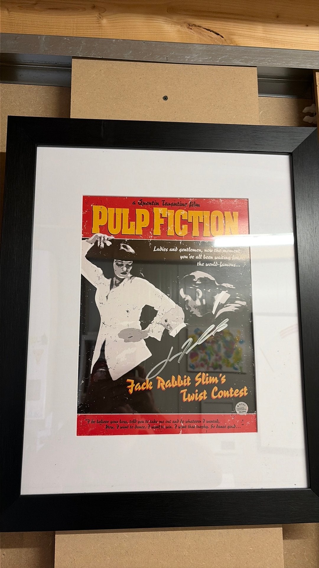 Ingelijste filmposter Pulp Fiction met handtekening, Ophalen