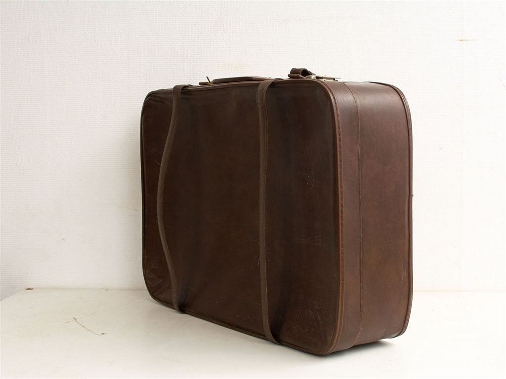 bruine koffer 28807, Ophalen of Verzenden, Gebruikt, Overige materialen, 70 cm of meer