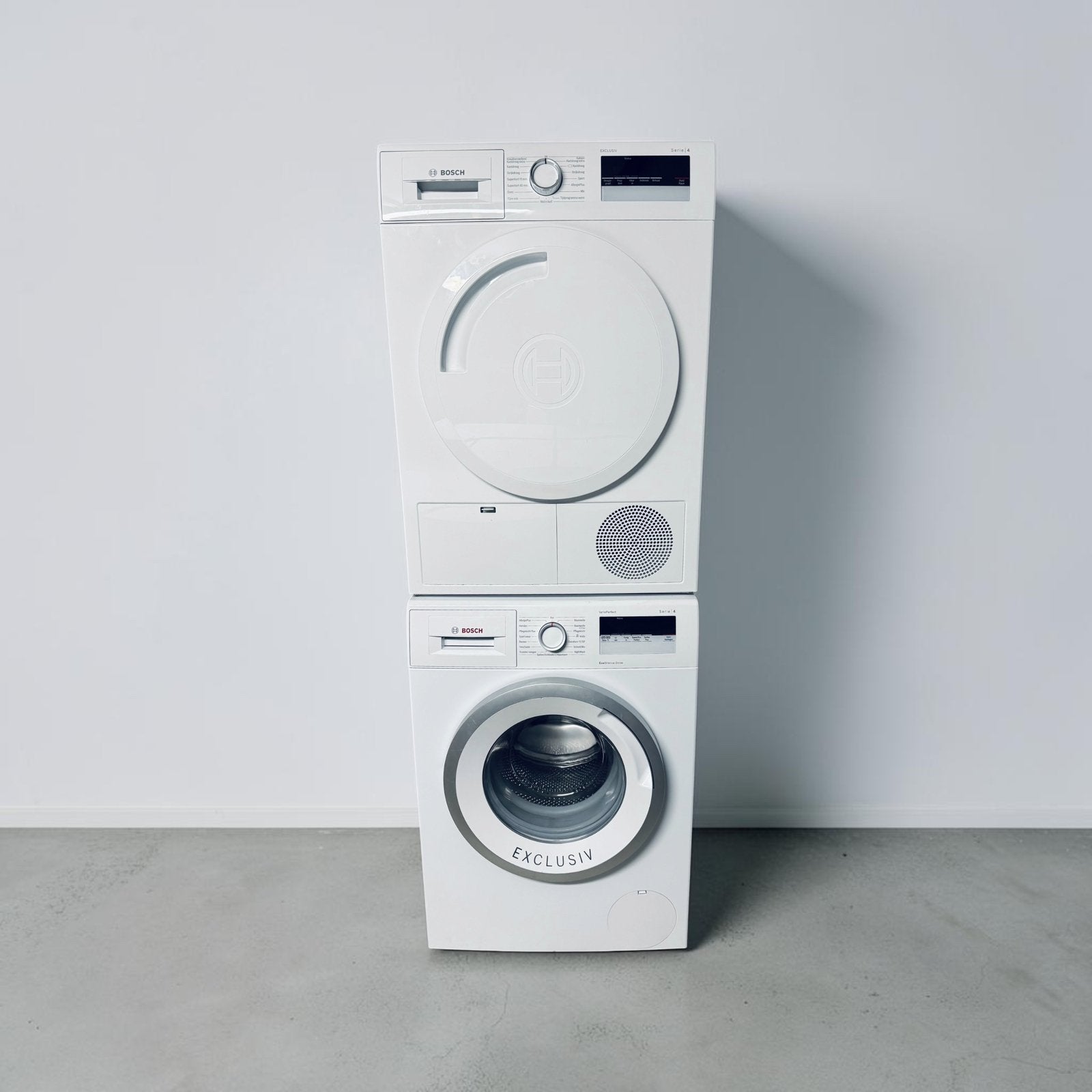 Bosch Exclusiv Wasmachine & Condensdroger A+++ Set, Ophalen, 1200 tot 1600 toeren, 8 tot 10 kg, Voorlader