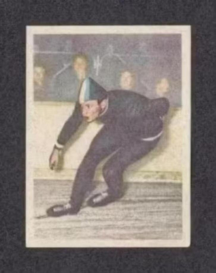 Sportplaatje Schaatsen Kees Broekman 1954 (24)., Ophalen of Verzenden, Zo goed als nieuw