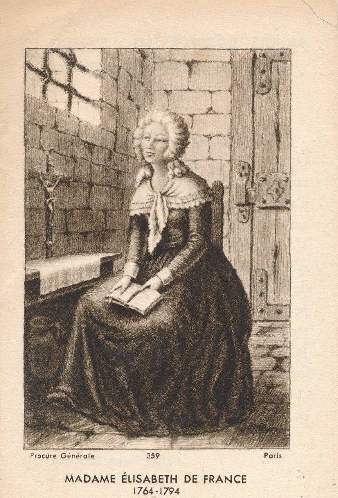 Zeldzaam prentje H. Madame Elisabeth de France 1764 - 1794, Ophalen of Verzenden, Zo goed als nieuw, Kaart of Prent, Christendom | Protestants